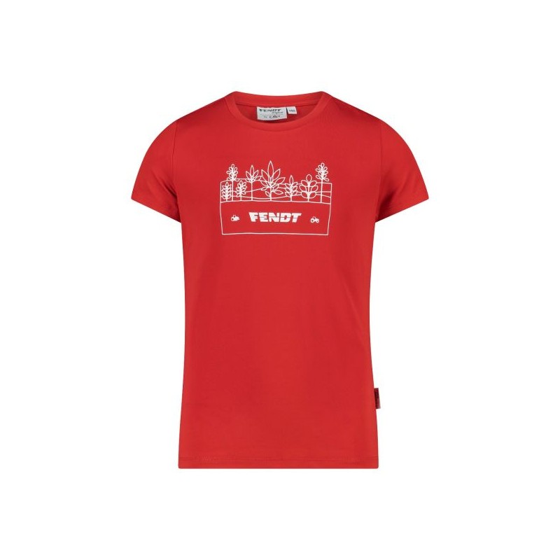 Bluzka dziecięca czerwona Fendt Nature z krótkim rękawem T-shirt